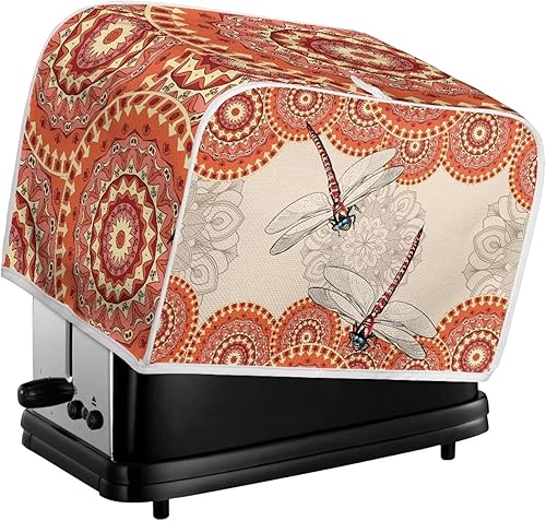 Miniatura 6 de doginthehole Cubierta para tostadora de libélula para cocina, fundas de electrodomésticos pequeños, estilo bohemio, para microondas, tostadora,