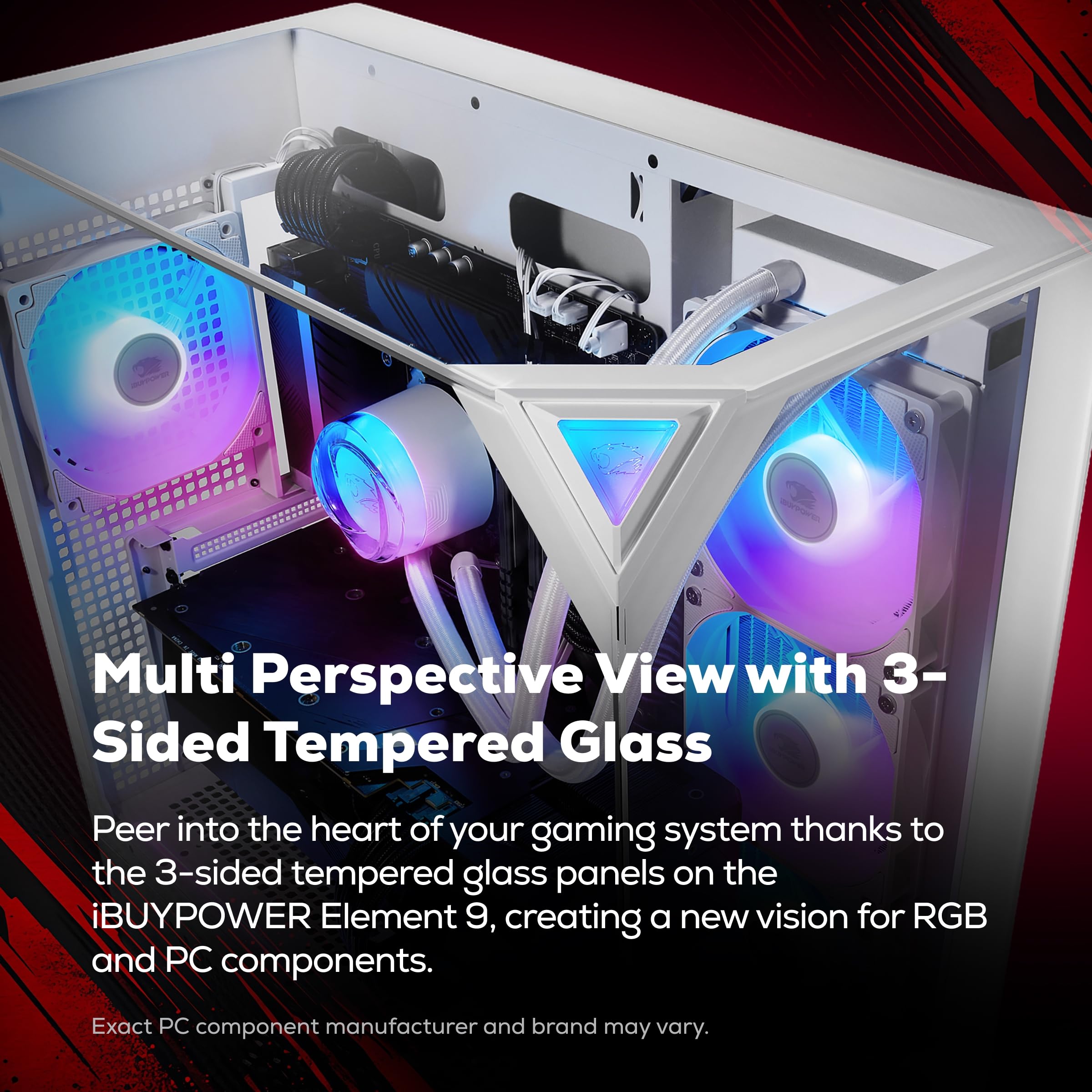 iBUYPOWER Element Gaming PC Desktop Computer AMD Ryzen 9 7900X CPU, NVIDIA GeForce RTX 5070 12GB GPU, 32GB DDR5 RAM, 1TB NVMe SSD, Windows 11 Home, Gamer Keyboard and Mouse - EWA9N5702 image 4