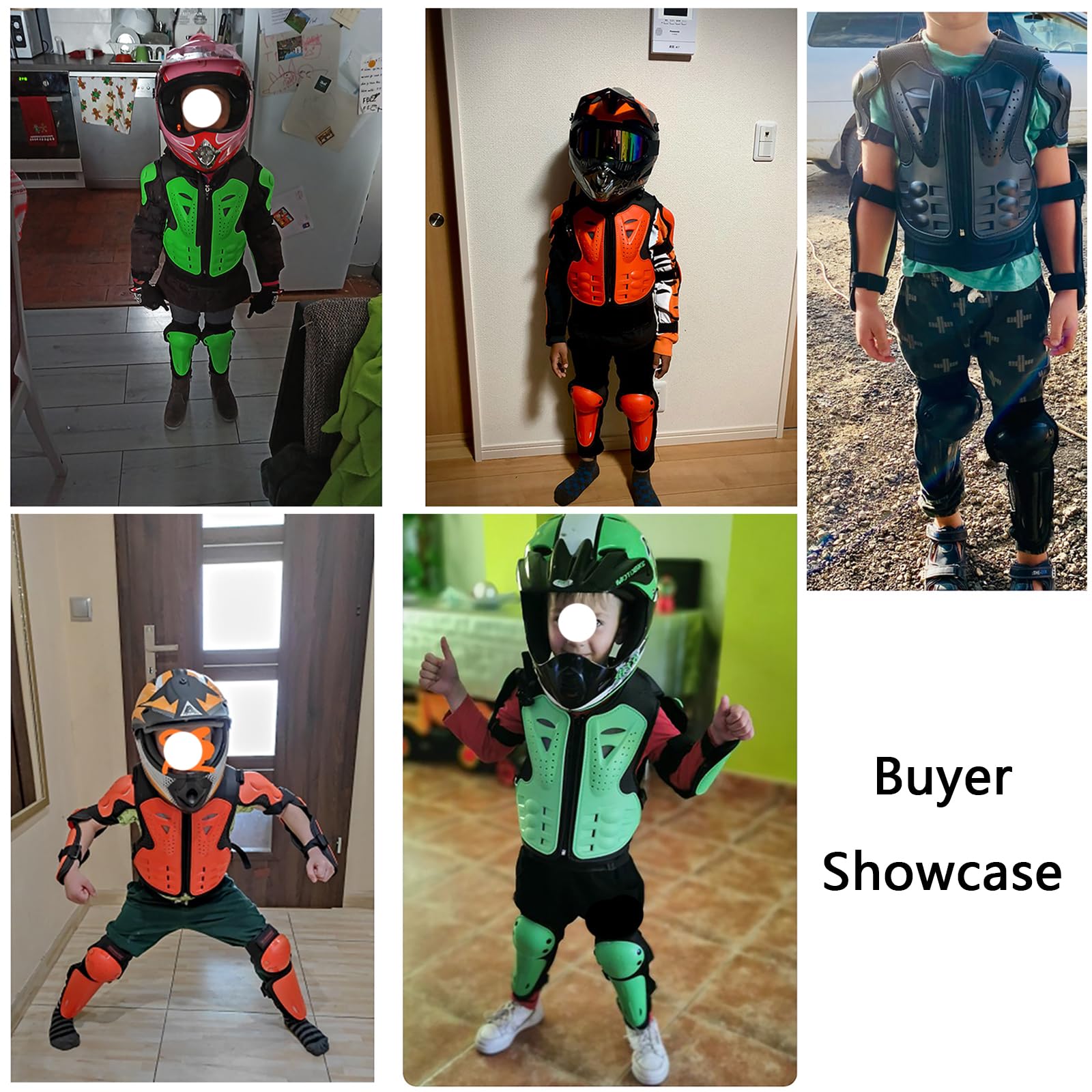 Motocross-Schutzausrüstung Für Kinder, Unisex-Aufprallschutz Mit Knie- Und Ellbogenprotektoren, Atmungsaktiv Und Verstellbar, Geeignet Für Dirtbike Fahrrad Und Motorradbekleidung