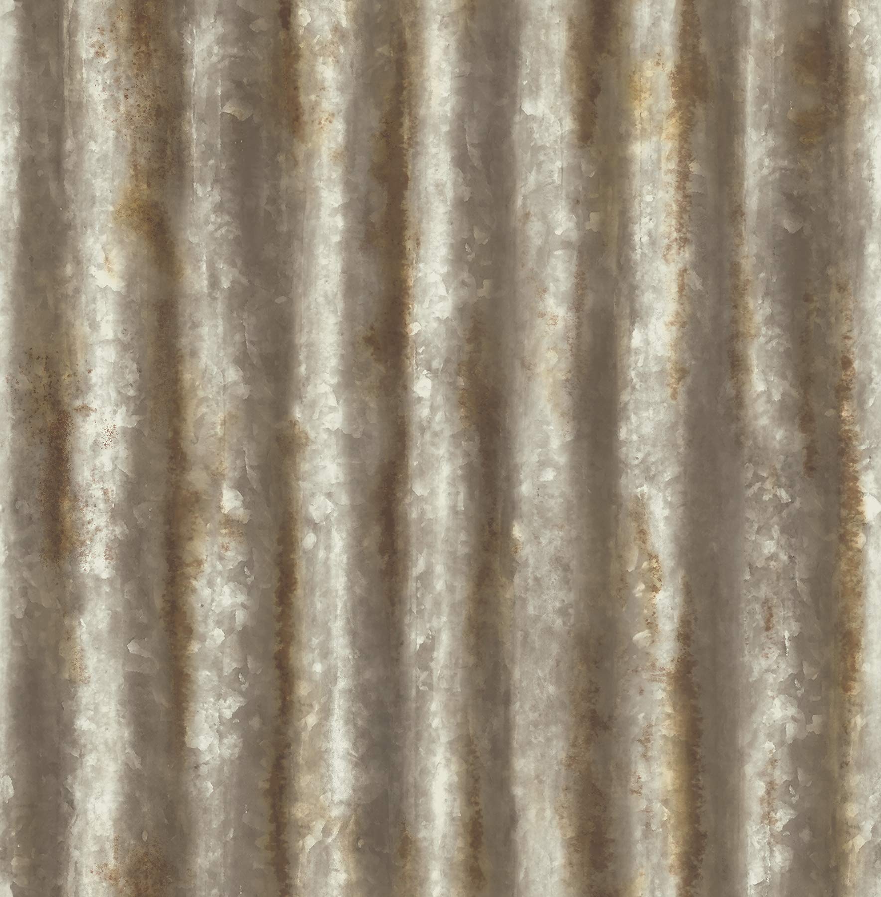 BHF FD22334 "Reclaimed Corrugated Metal" Wallpaper - Rust