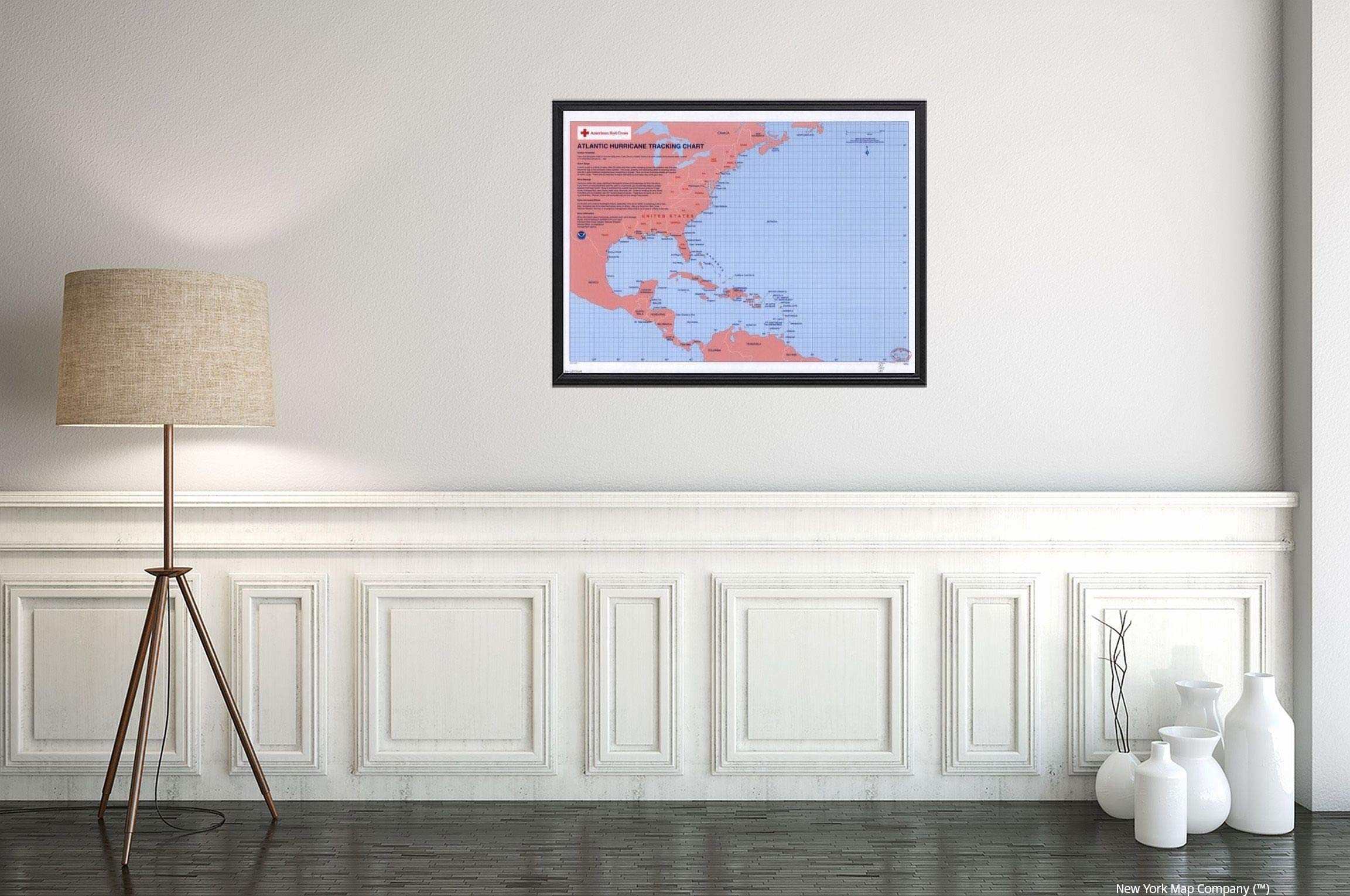 1995 Atlantic Hurricane Tracking Chart|North Atlantic Ocean|18"x24" Wall Map