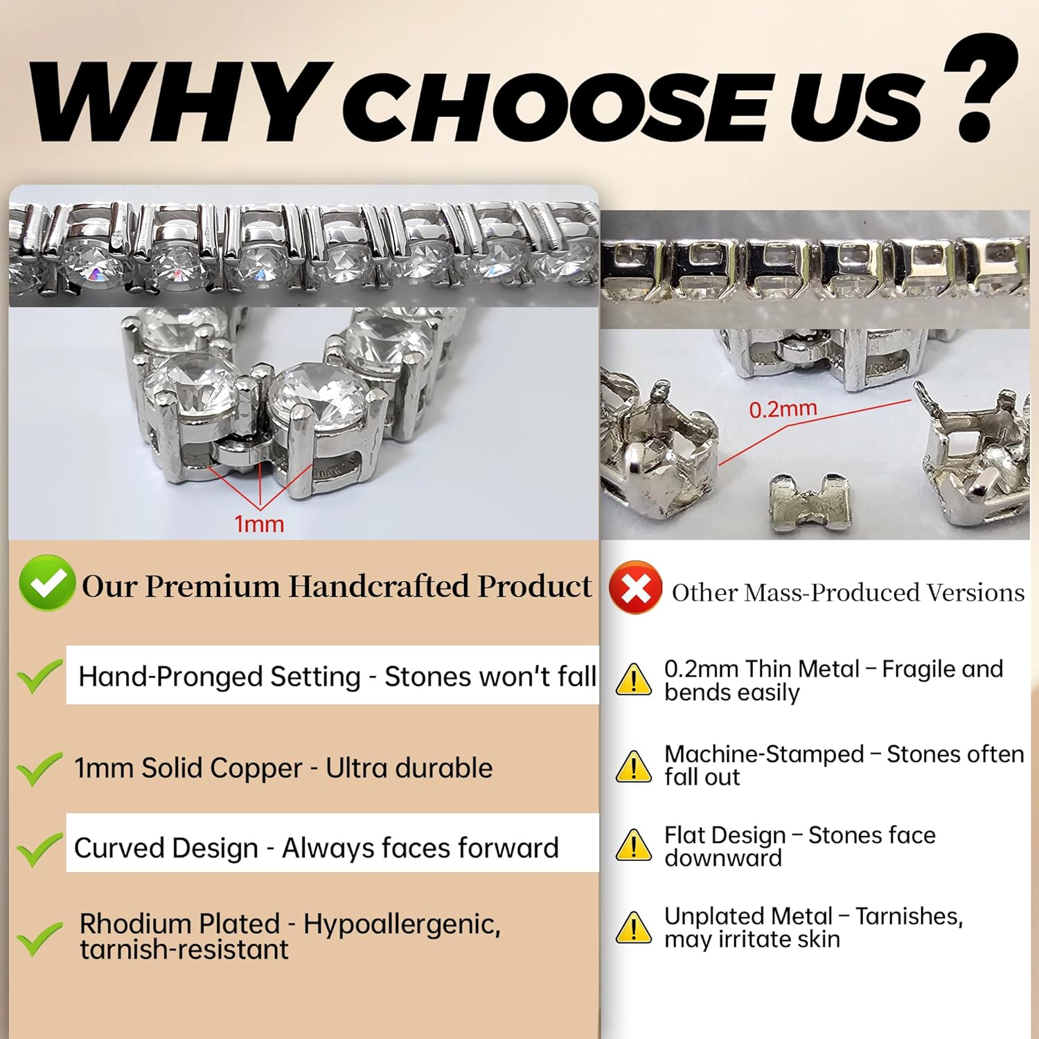 4mm Tennis Necklace for Women - 18K White Gold Plated Hypoallergenic, Round 5A Cubic Zirconia Faux Diamond Tennis Chain, 16/18/20/22 Inch for Men and Women - Image 2