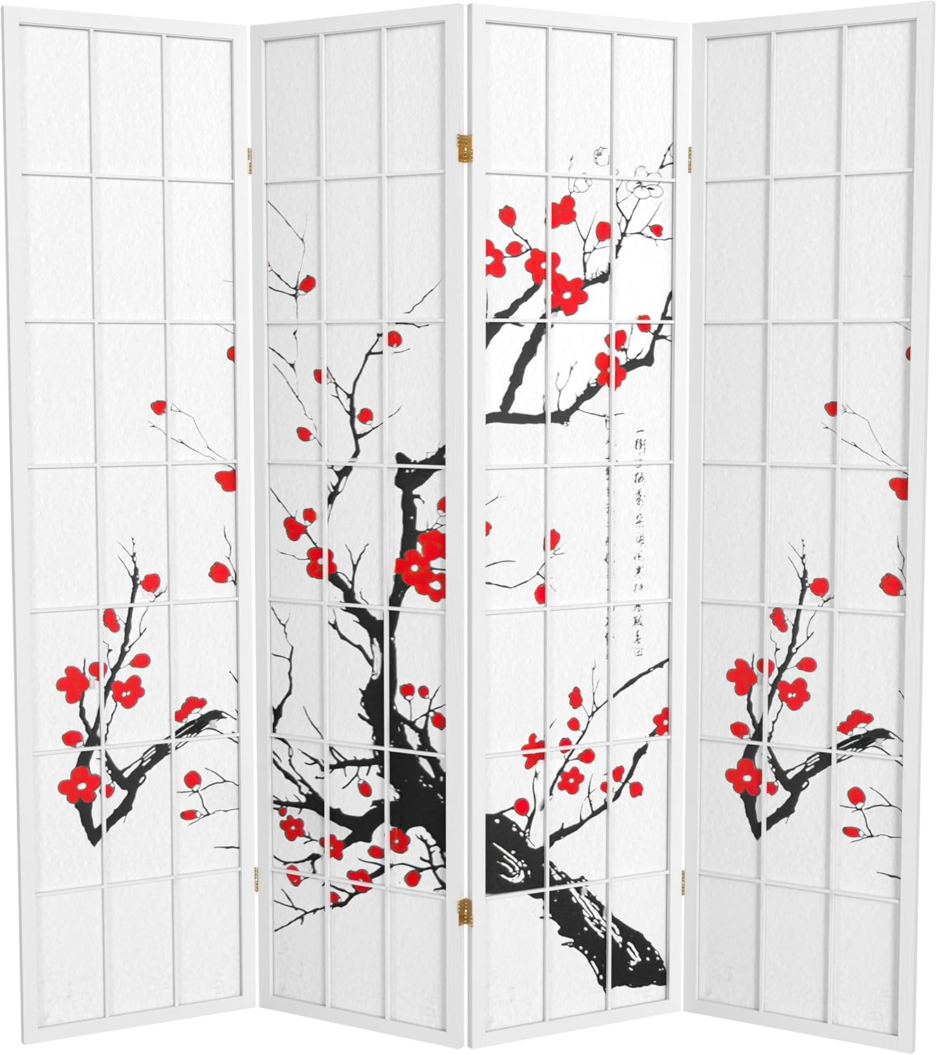 Red Lantern 6 ft. Tall Flower Blossom Divider - Honey - 3 Panels