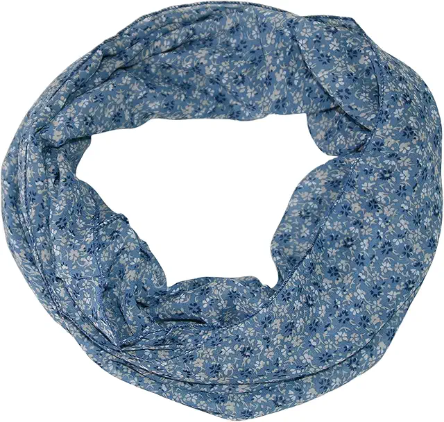 beybey® Blümchen Damen Loop Schal aus Seide & Baumwolle - Modischer Schlauchschal