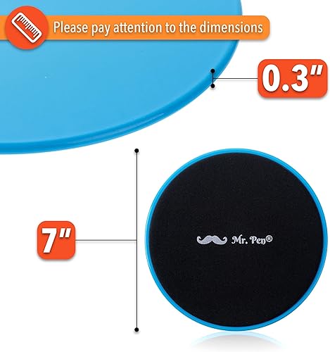Miniatura 3 de Mr. Pen Deslizadores centrales para entrenar  Paquete de 2 discos deslizantes de entrenamiento de doble cara