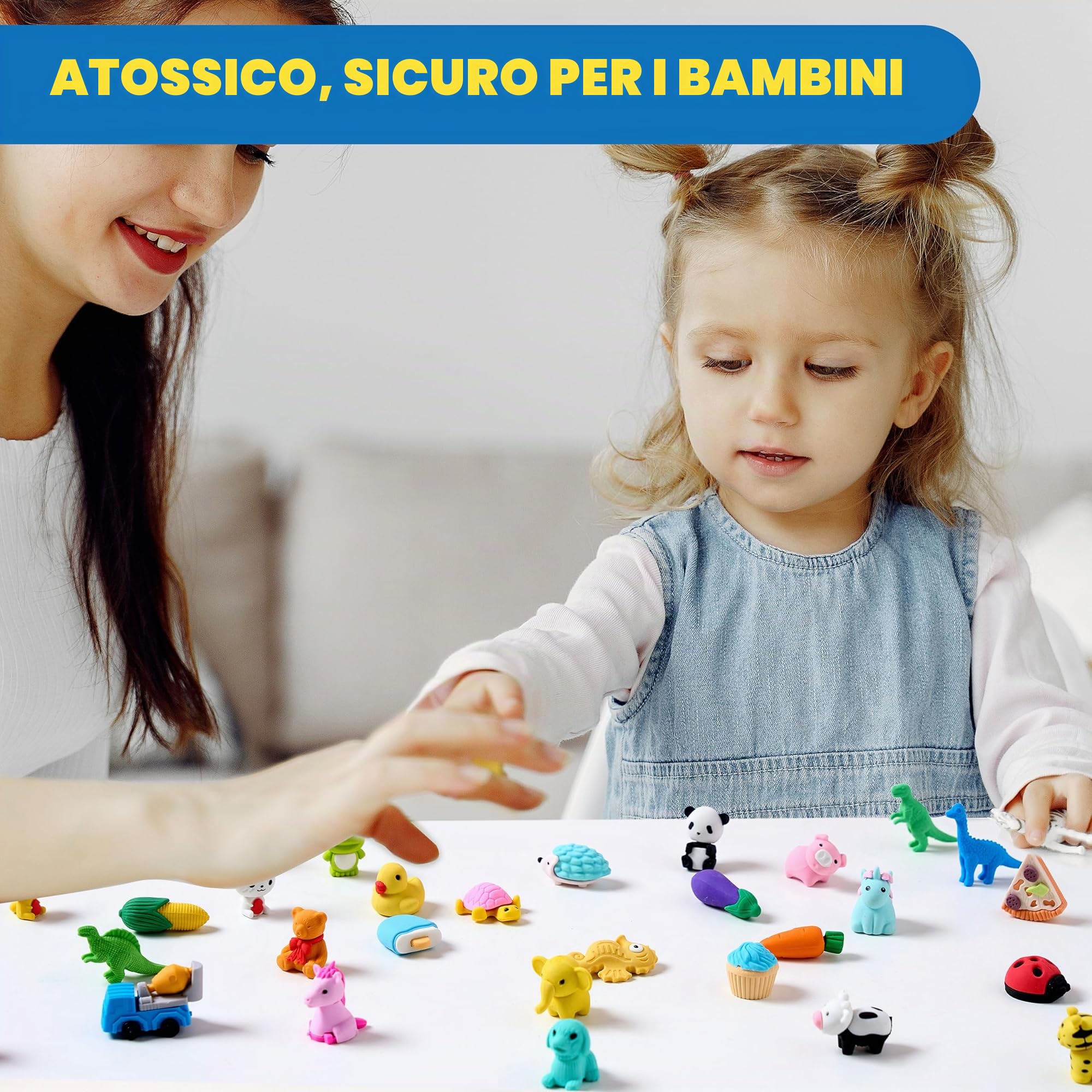 JOYIN 36 Gomme da Cancellare Animali 3D, Mini Gomme da Matita Divertenti e Carine per Bambini, Premi per la Classe, Bomboniere, Animali da Scrivania, Scatola del Tesoro, Regali di Compleanno