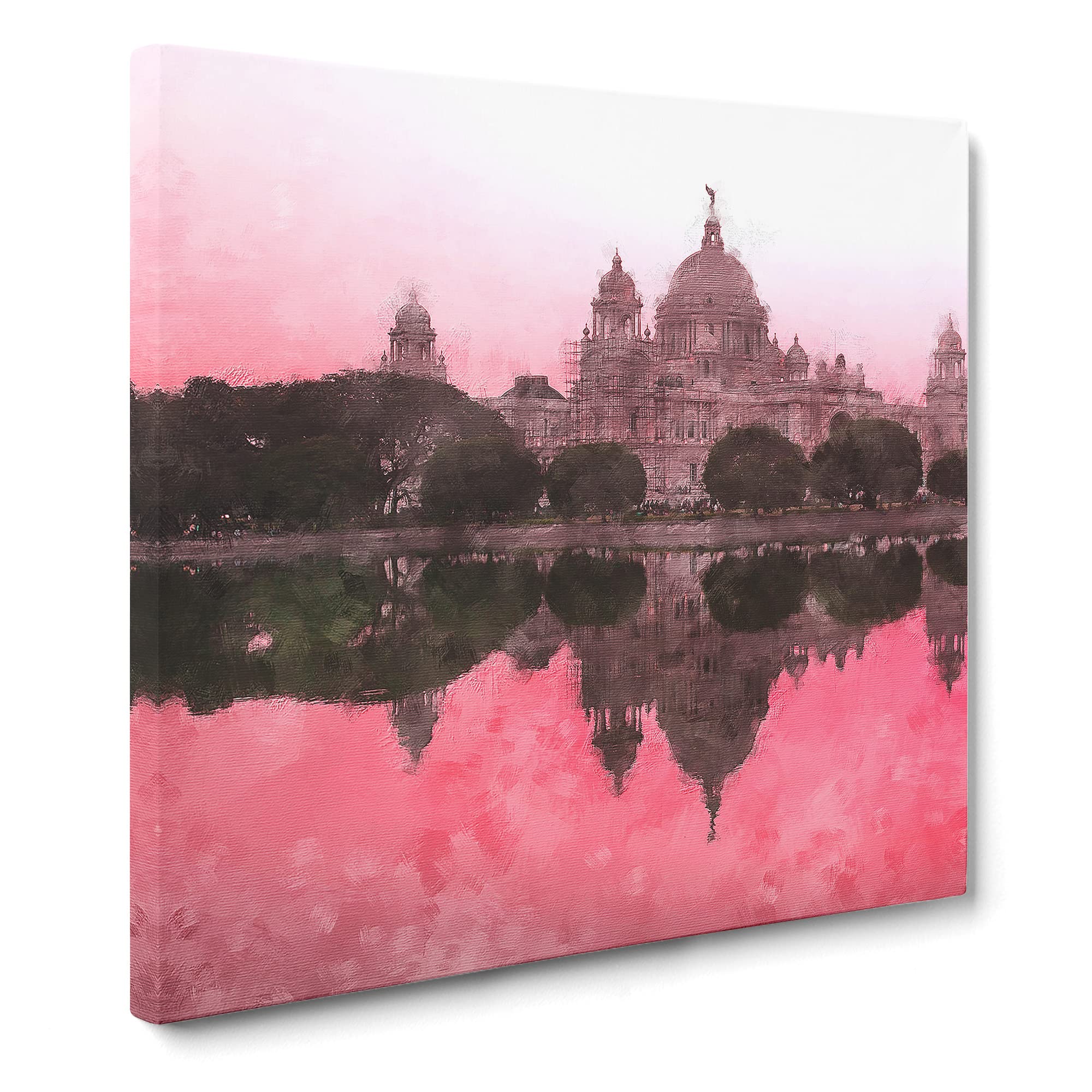 Victoria Memorial in Kolkata India Canvas Print, Mixed, 35L x 35W cm