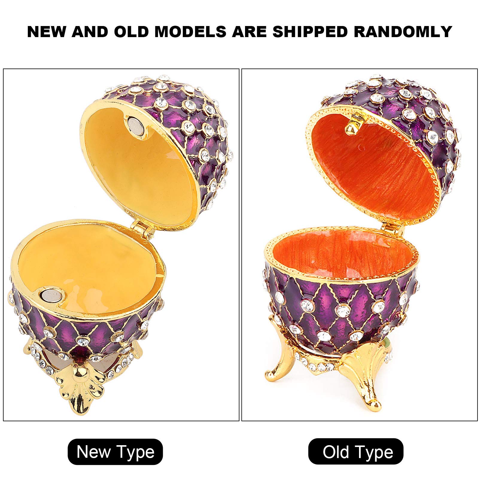 Hand Painted Enamel Cat Trinket Box - Rhinestone Decorated Jewelry Storage For Home Decor