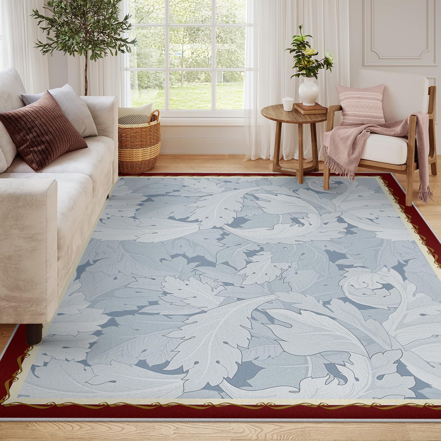 Tapis lavable mince pour salle à manger résolvant les taches sous la table du salon