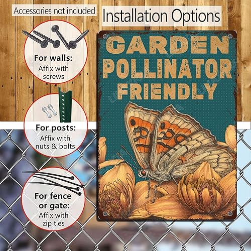 Vista 60 de LIUAXICIA Letreros de metal divertidos para jardín, letreros de metal con diseño de colibrí, para garaje, hogar, cafetería, bar, granja, pared