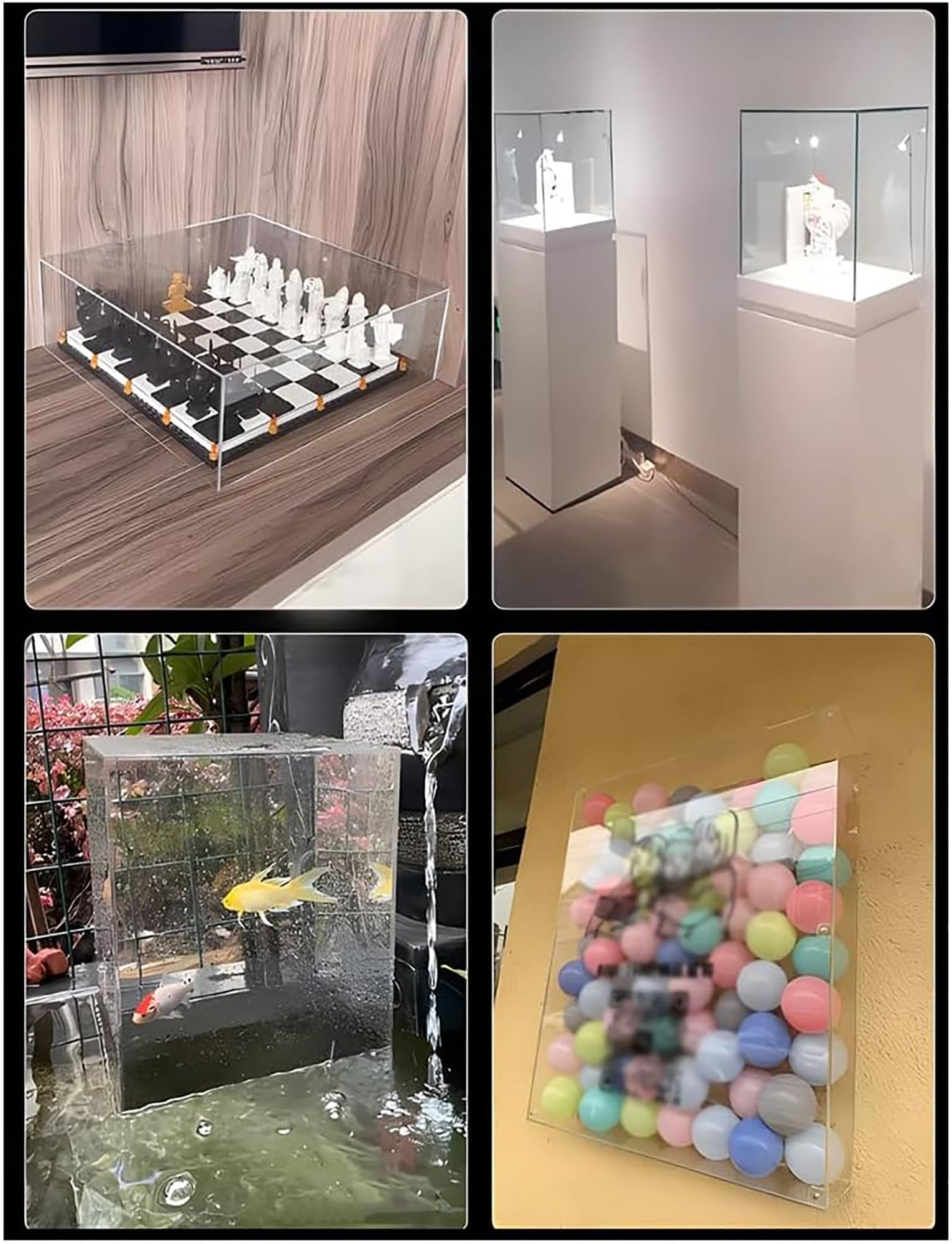 Depósito de agua acrílico transparente para fotografía cosmética, bandeja poco profunda para fotografía y almacenamiento de productos