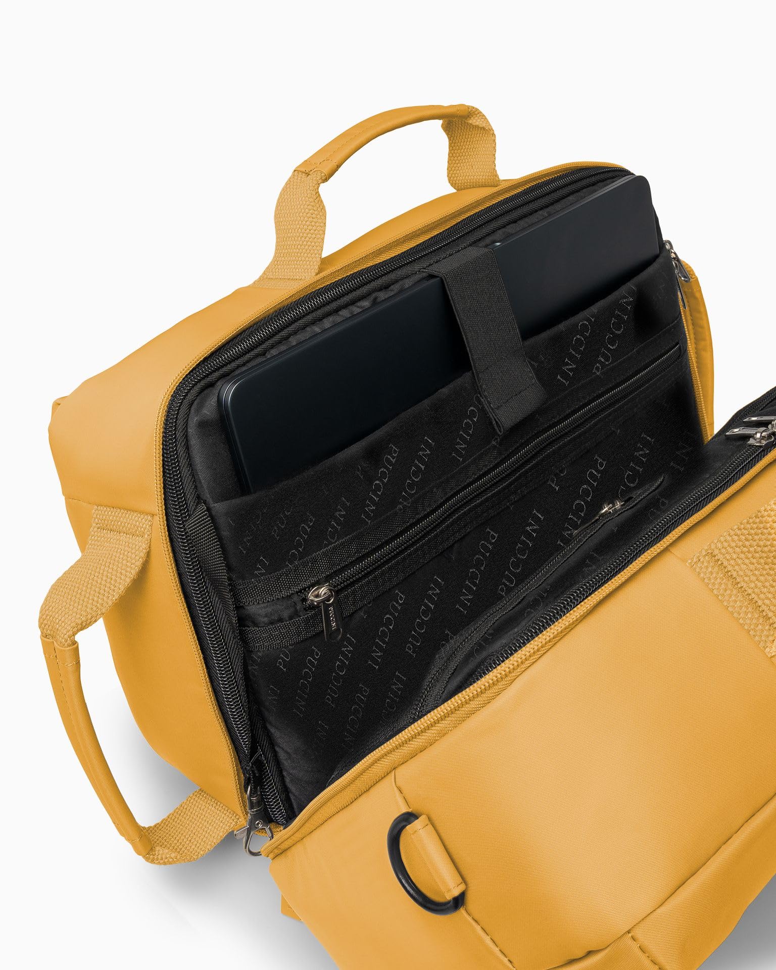 PUCCINI Barbados Torba Podróżna do Samolotu, Żółta, 40x20x25 cm, Nylon, z Kieszenią na Laptopa, Regulowany Pasek