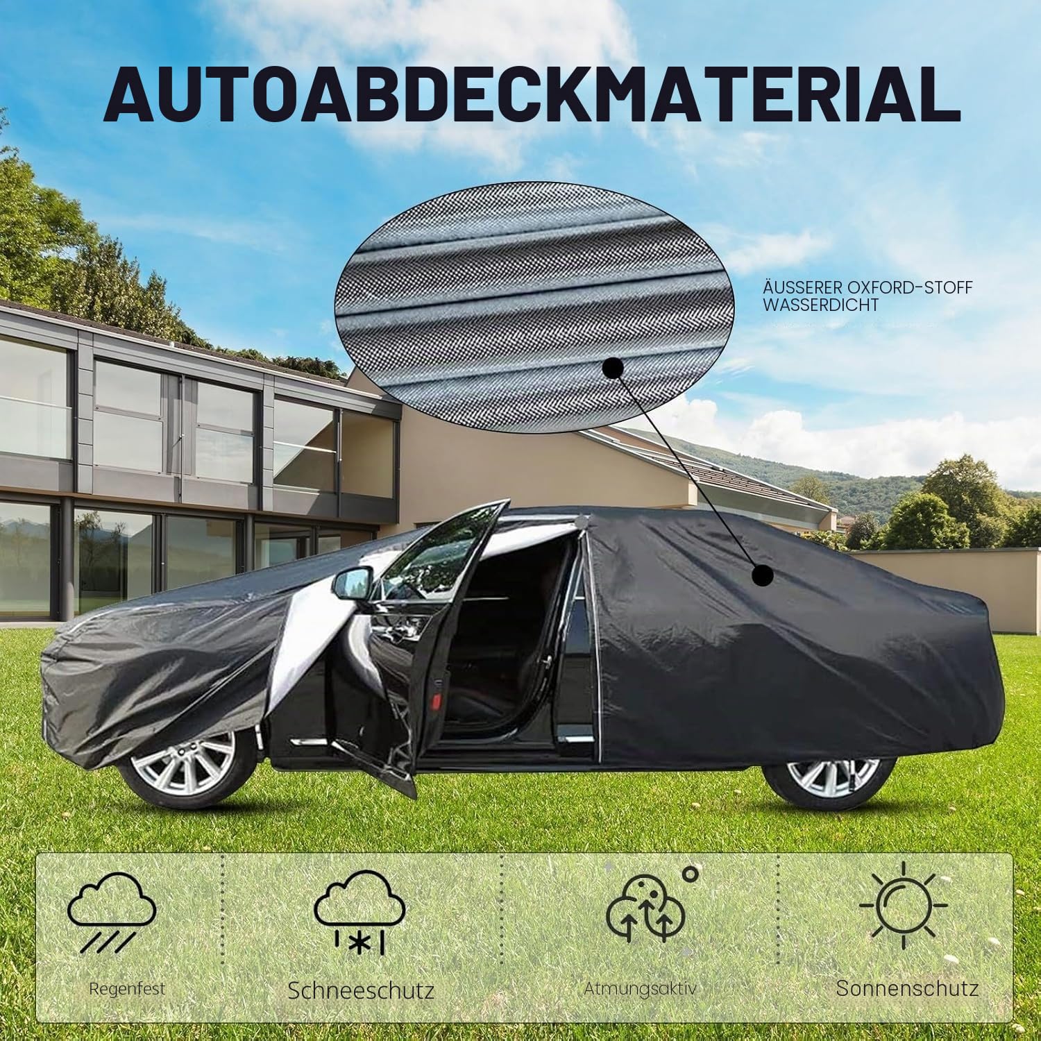Autoplane für VW Golf 3 Cabrio 1993-2002,Auto Abdeckplane Wasserdicht und atmungsaktiv für alle Jahreszeiten mit seitlichem Reißverschluss