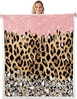 Vista 10 de Manfei Manta con estampado de leopardo, manta de cama a cuadros rojos y negros para decoración de habitación de niños y niñas, manta de piel