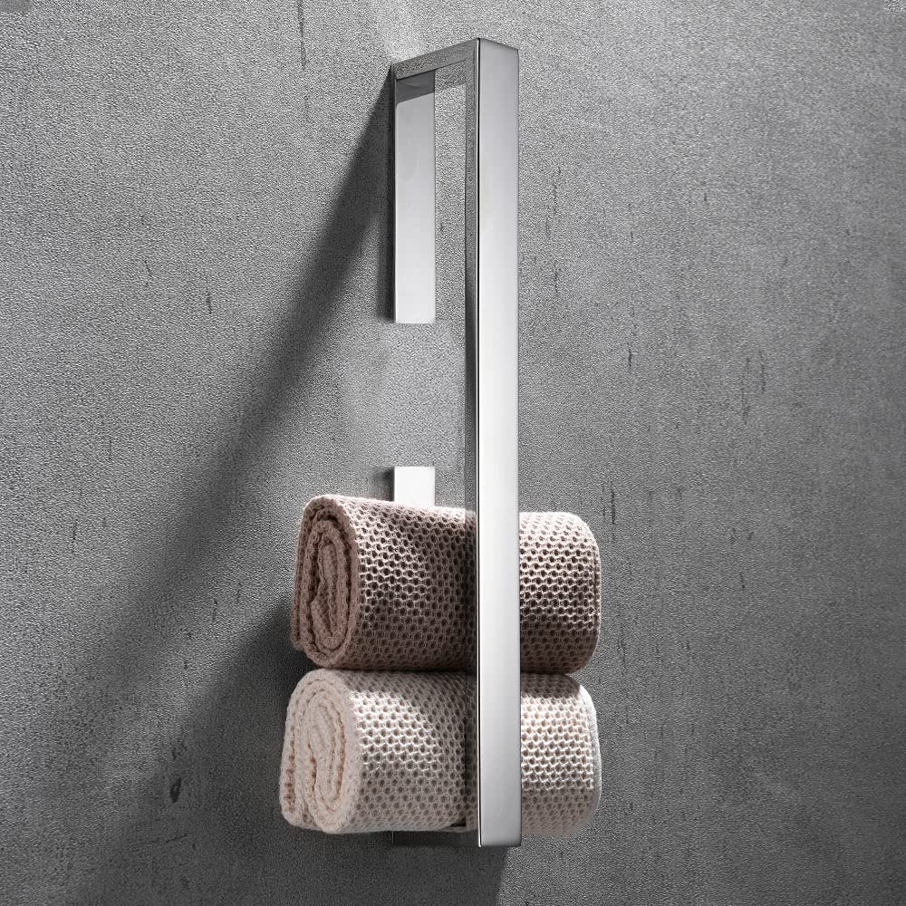 Portasalviette Autoadesivo per Bagno SUS304 in Acciaio Inox Anello per Asciugamani per Bagno e Cucina Senza Forare 30cm (Cromo, 30CM)