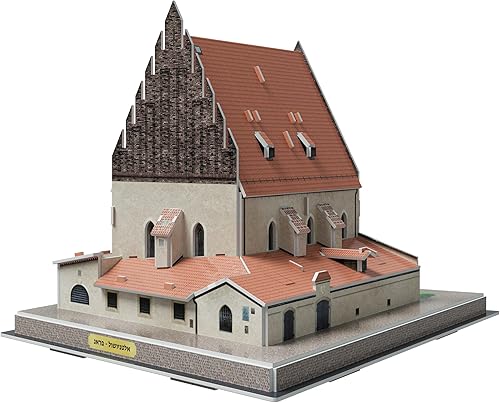Kinder Crafts Rompecabezas 3D - Altneushul, Praga (Antigua Sinagoga Nueva, Sinagoga Staronová), Sinagoga Histórica, Juguetes Judaica, Actividad