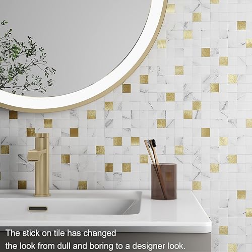 Miniatura 3 de BeNice Pelar y pegar contra salpicaduras para azulejos de mosaico de cocina, azulejos adhesivos de pared, azulejos de baño, azulejos de ducha