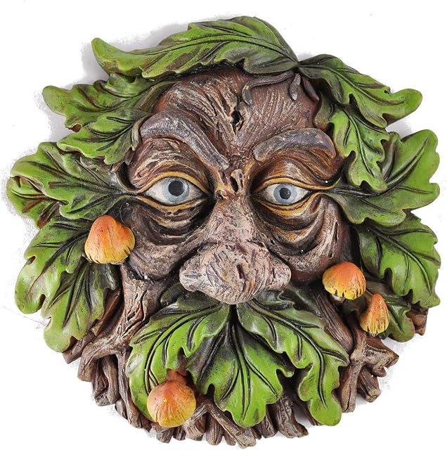 Fiesta Studios Tree Ent Face Wall Plaque GRUMPSHROOM Large Garden, Greenman Decorative Gift Decor. 15cm