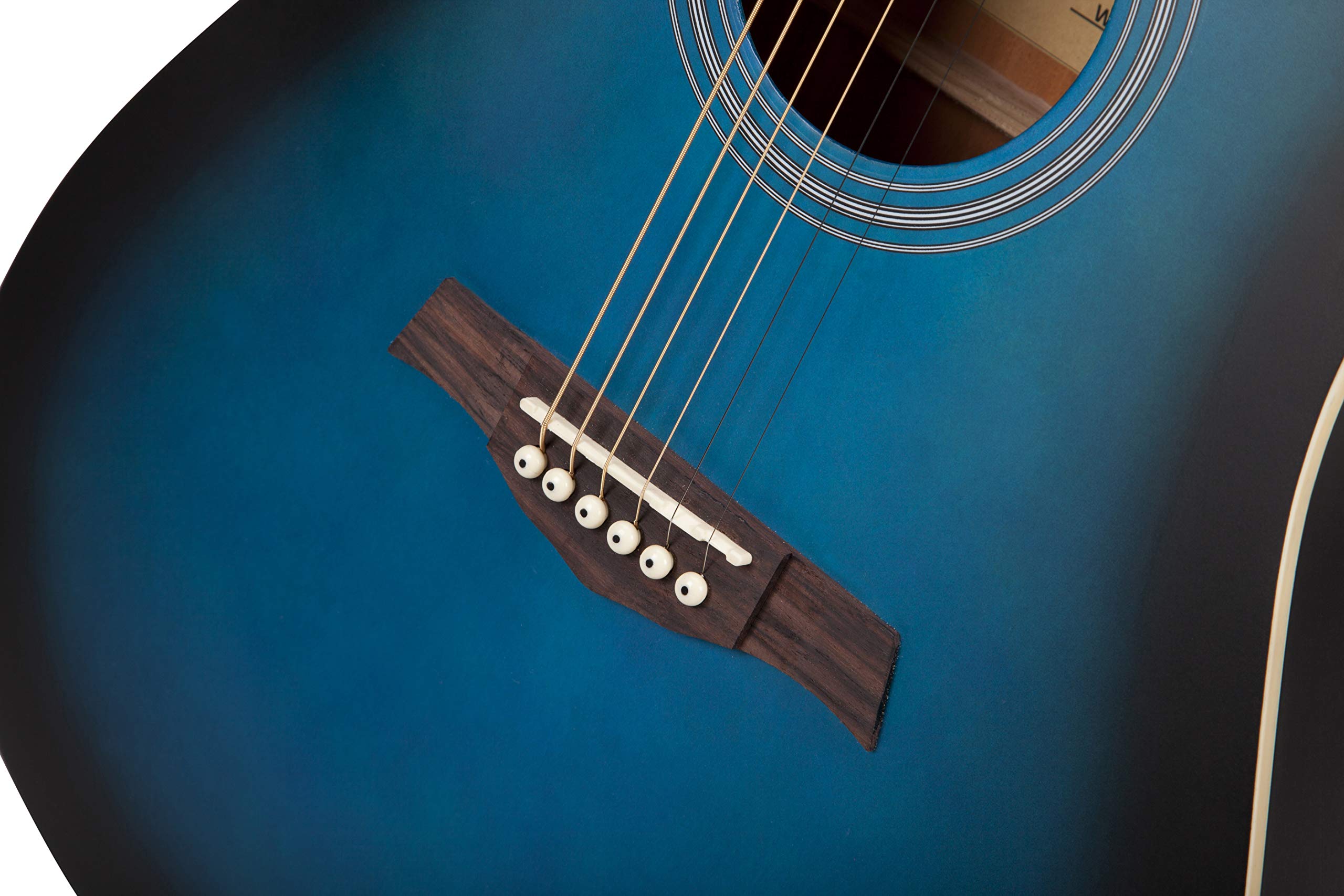 Kit per chitarra acustica di Martin Smith Premium con sintonizzatore per chitarra, borsa per chitarra, supporto per chitarra, corde per chitarra, Plactrums & Holder - Blue