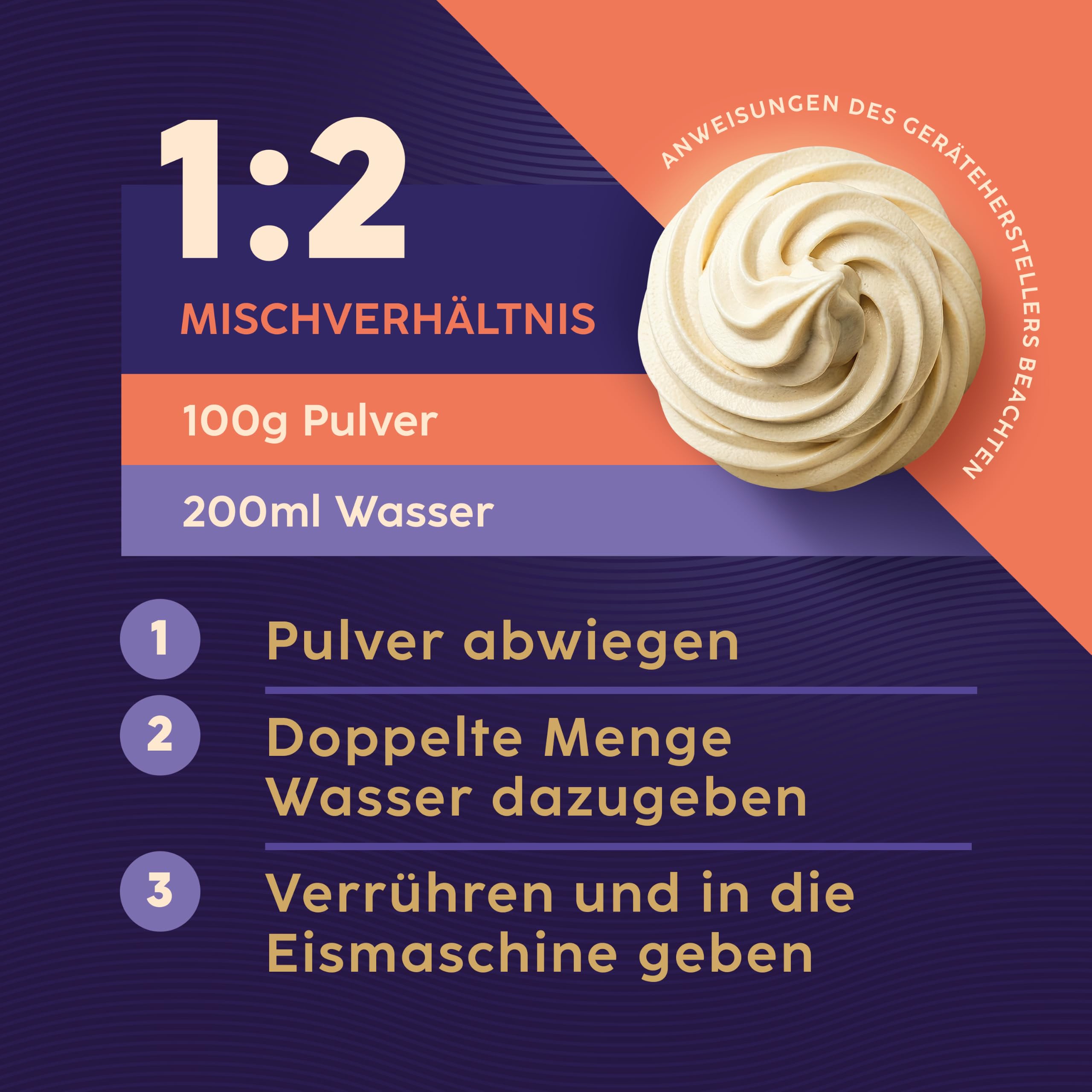 Bounce24 Softeispulver für Eismaschine | Vollmilchpulver enthalten, nur Wasser anrühren, cremig, ohne extra Milch