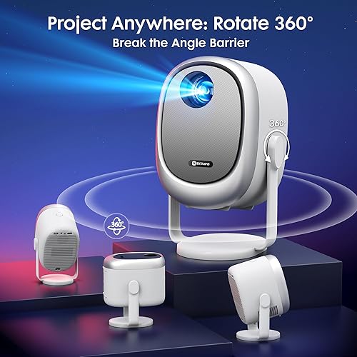 Miniatura 2 de Projector with WiFi and Bluetooth,360 Rotatable & Auto Keystone, EXTRAVIS H1 Mini Portable Projector Support 1080P HD Movie Projector, E-Focus, 500
