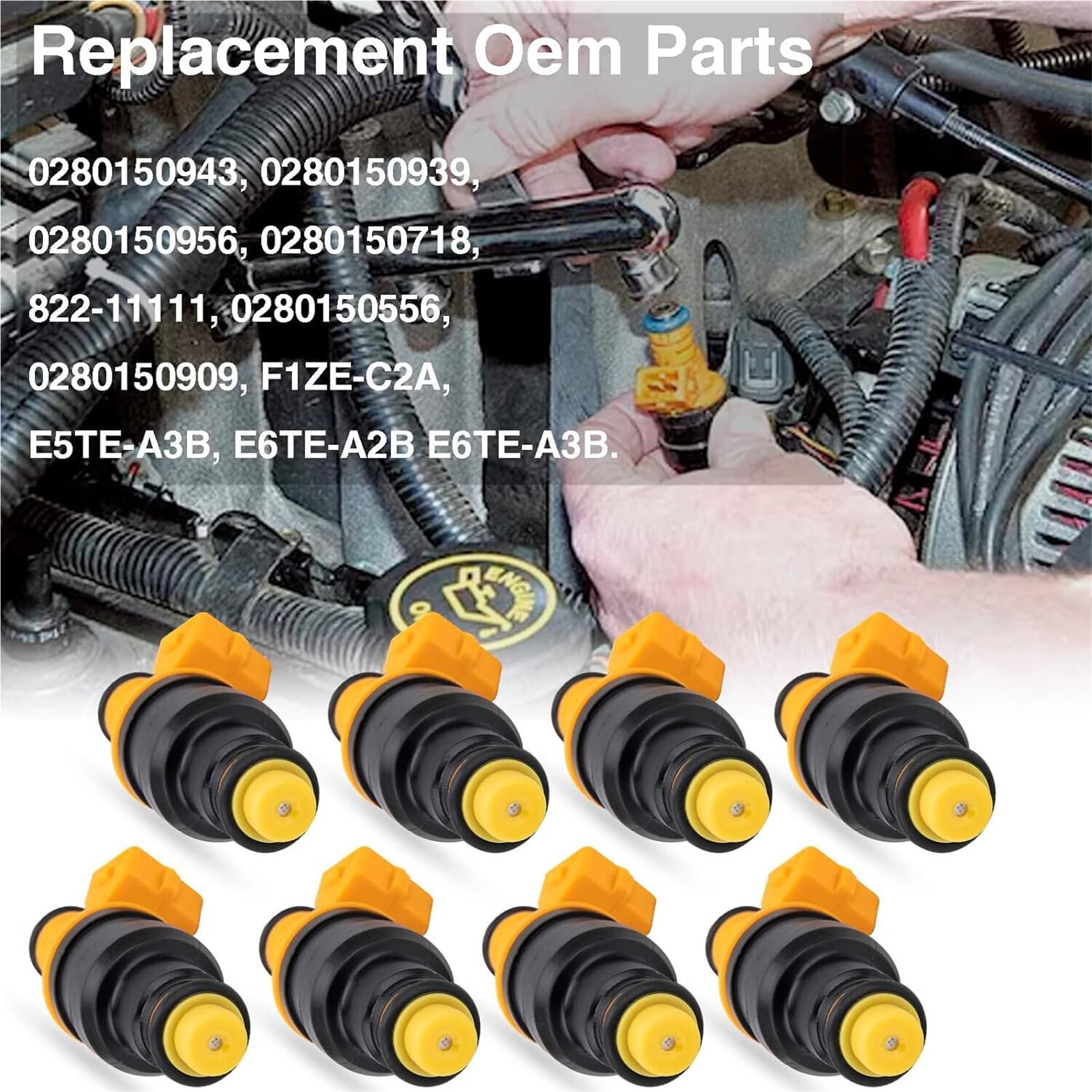 Zestaw do wtryskiwacza Pasuje do Forda 4.6 5.0 8L 8 sztuk wtryskiwaczy paliwa 0280150943