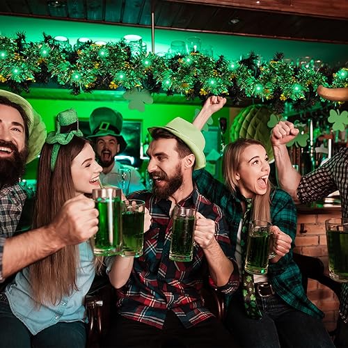 Miniatura 4 de Guirnalda de oropel de Pascua de 16.4 pies con tira de luz LED, guirnalda de alambre metálico, guirnalda de oropel de Pascua, guirnalda de oropel de