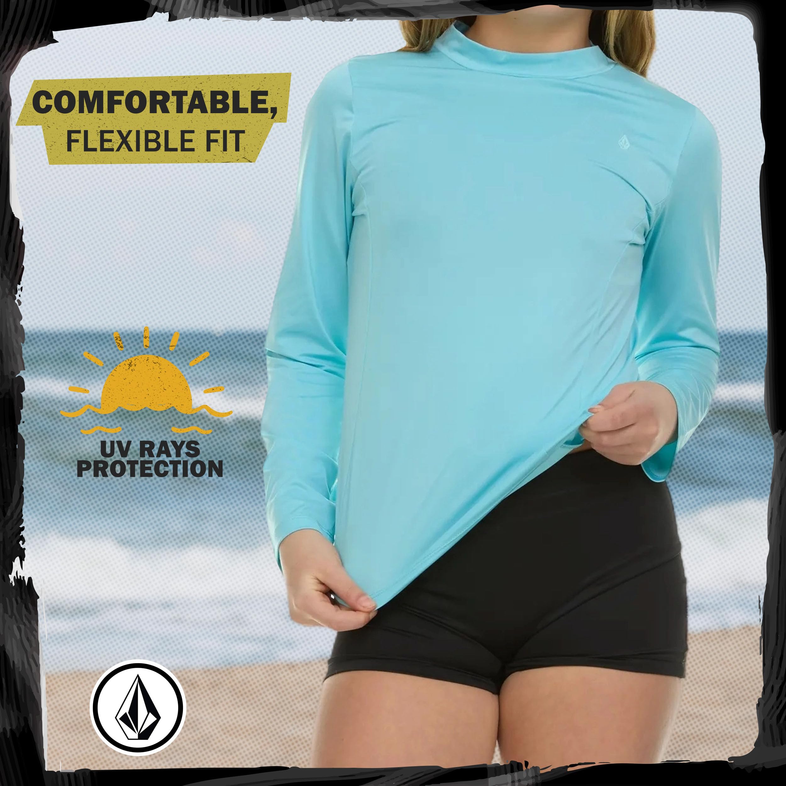 Volcom Rashguard für Mädchen, Rashguard für Mädchen, langärmelig, LSF50+, 2 Stück