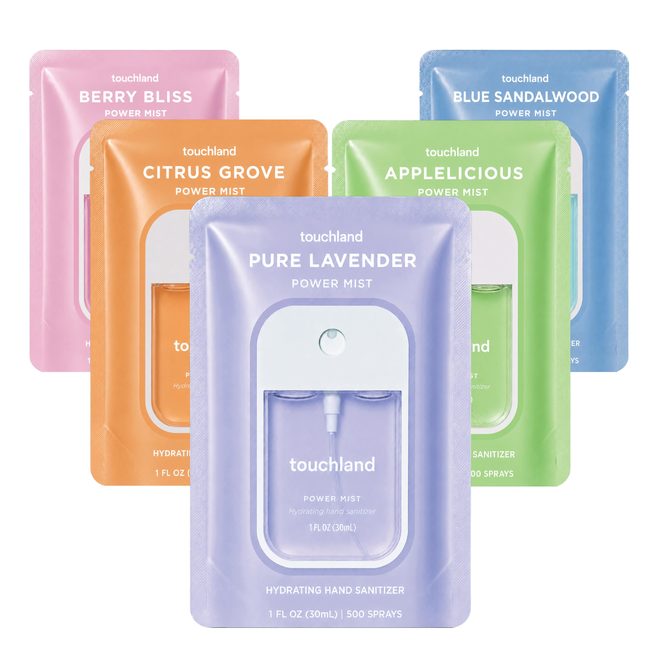 Touchland Hand Sanitizer Spray, Top 5 Set - 5 x 1 FL OZ