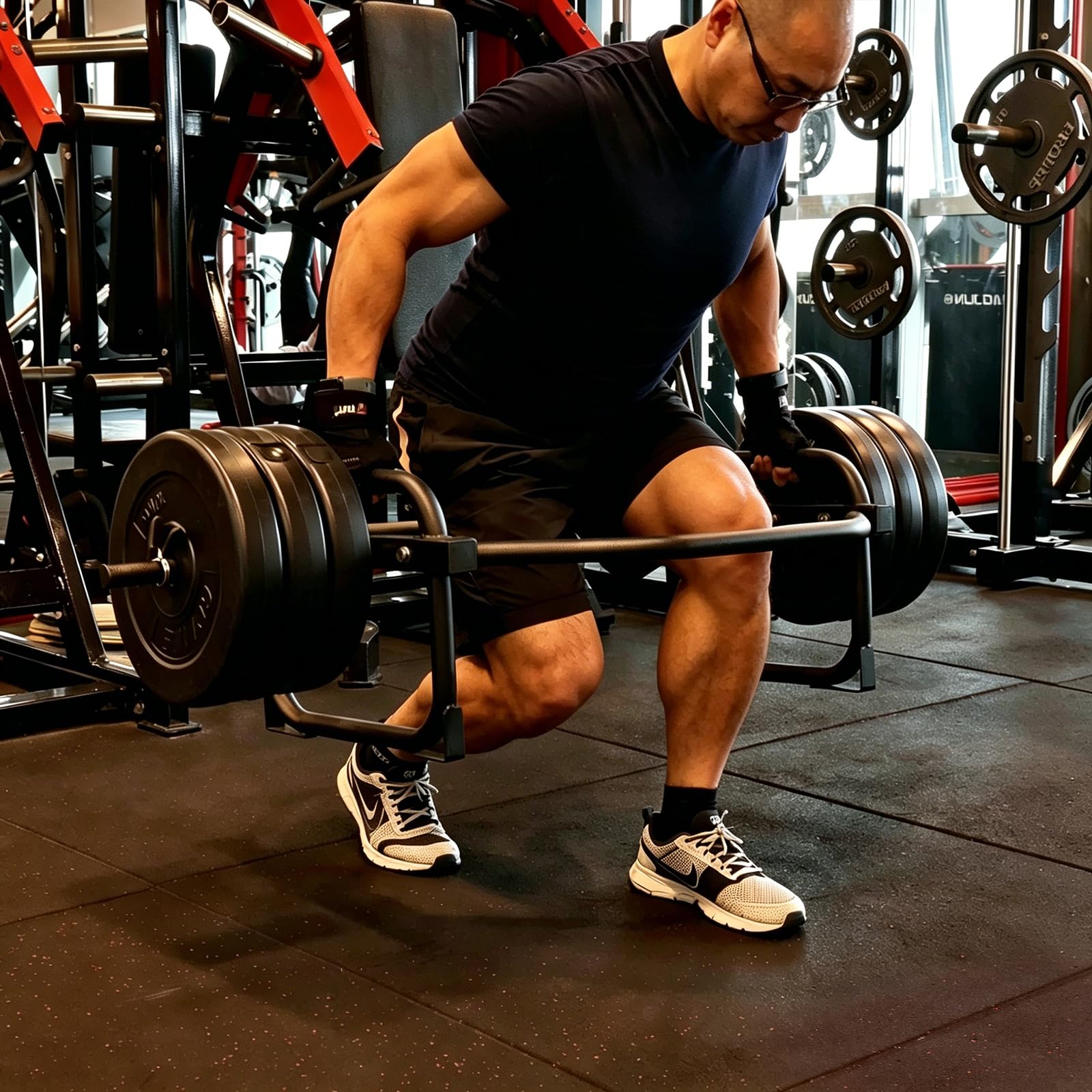 ZERRO Hex Bar, 25mm Trap Bar 120kg capacità Shrug Bar Deadlift Bar per l'esercizio Fisico della casa, 2 Dischi per manubri 2 Spring Locks