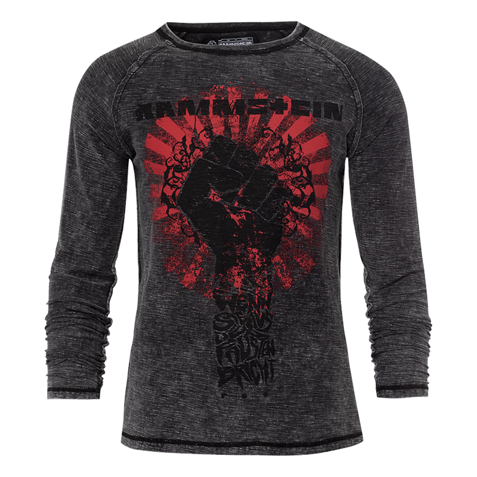 Rammstein Unisex Gray Long-Sleeved Shirt Longsleeve Sonne (L), Official Band Merchandise