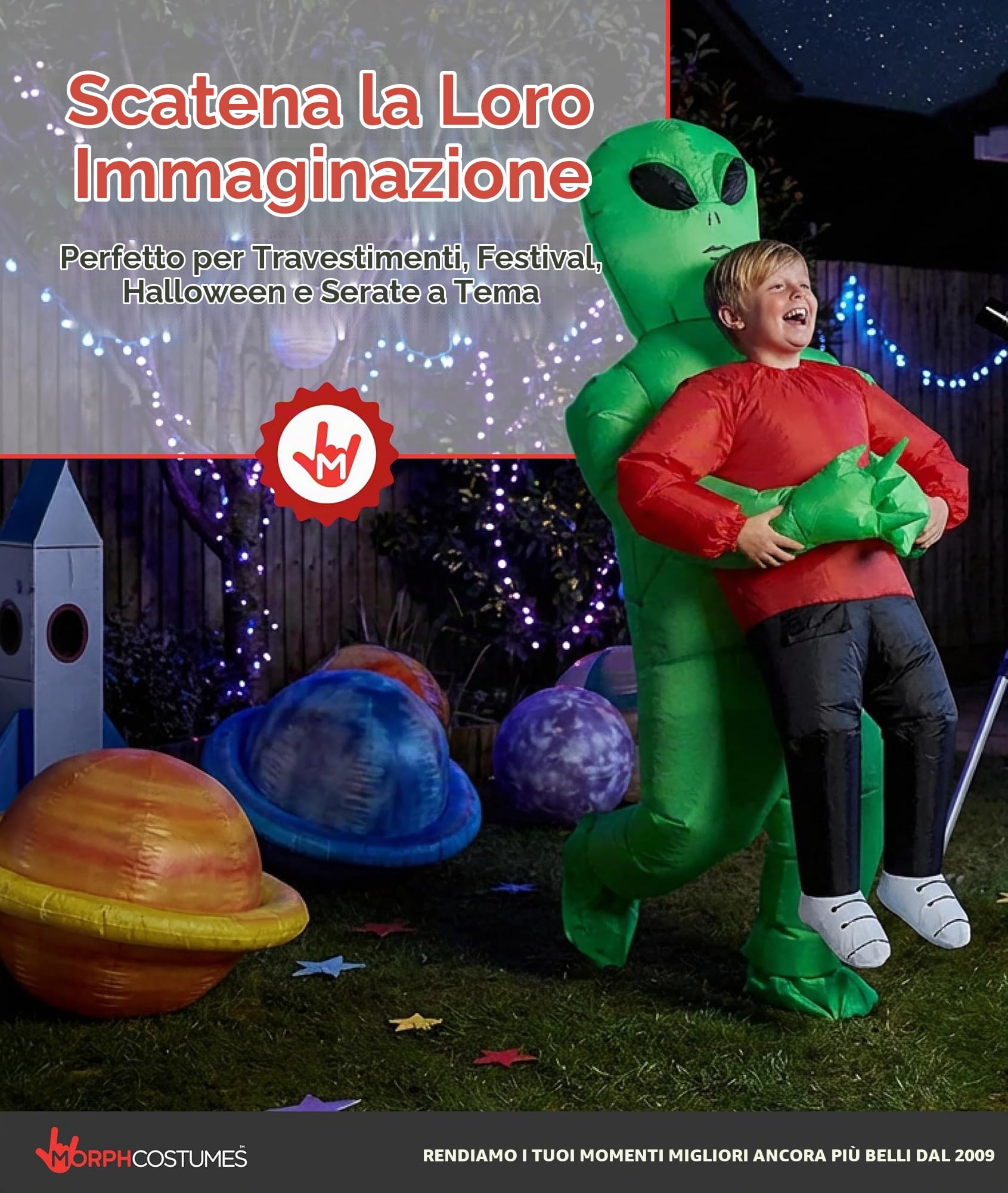 Morph Costume da alieno per bambini, costume gonfiabile rosso da alieno, costumi di Halloween per bambini, costume di Halloween per ragazzi
