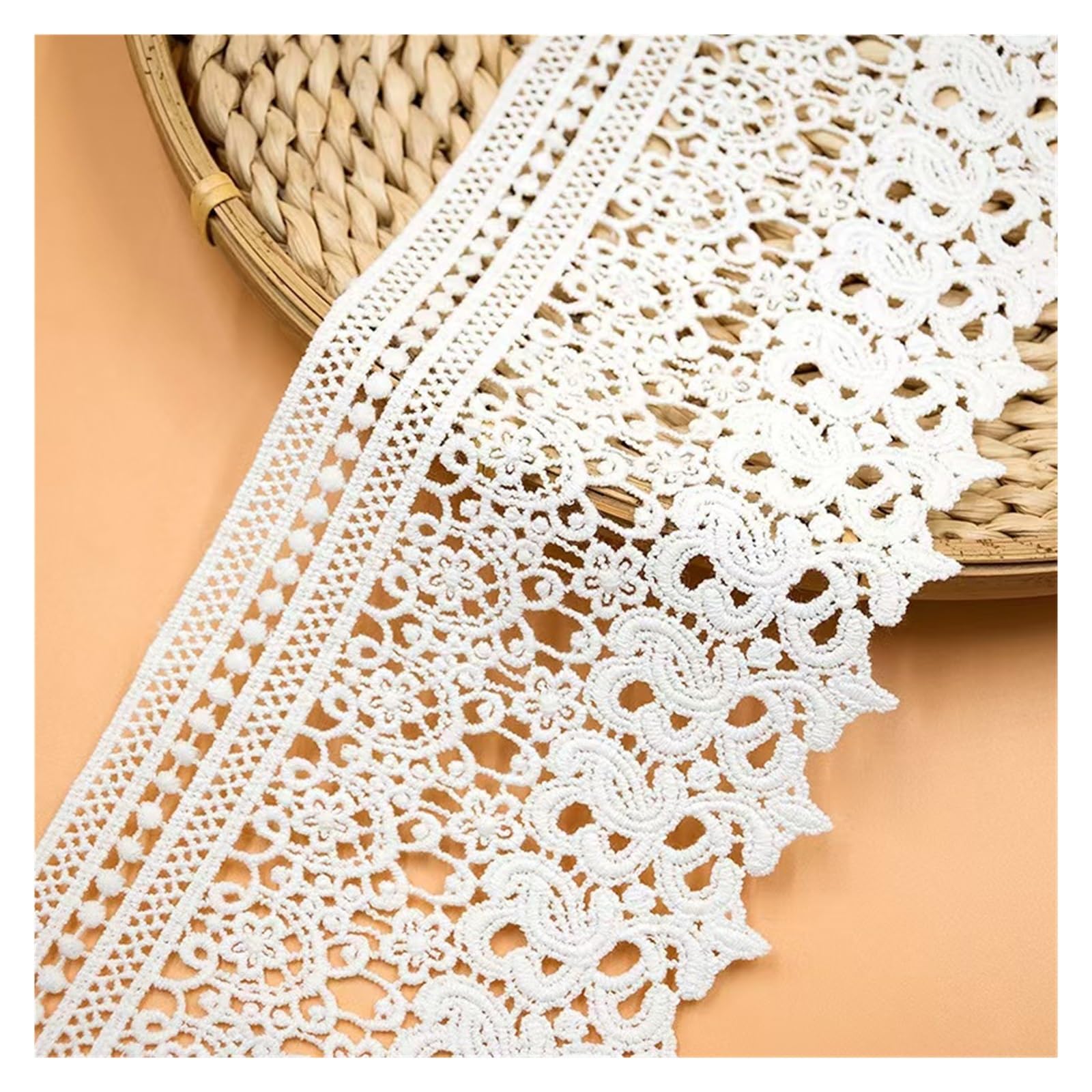 Spitzenbesatzband, Stoff, Nähen, Basteln, Vintage-Spitzenband, Baumwolle, Spitzenstoff, Spitzenband, for Basteln, Hochzeit, Dekoration, Scrapbooking, Geschenkbox