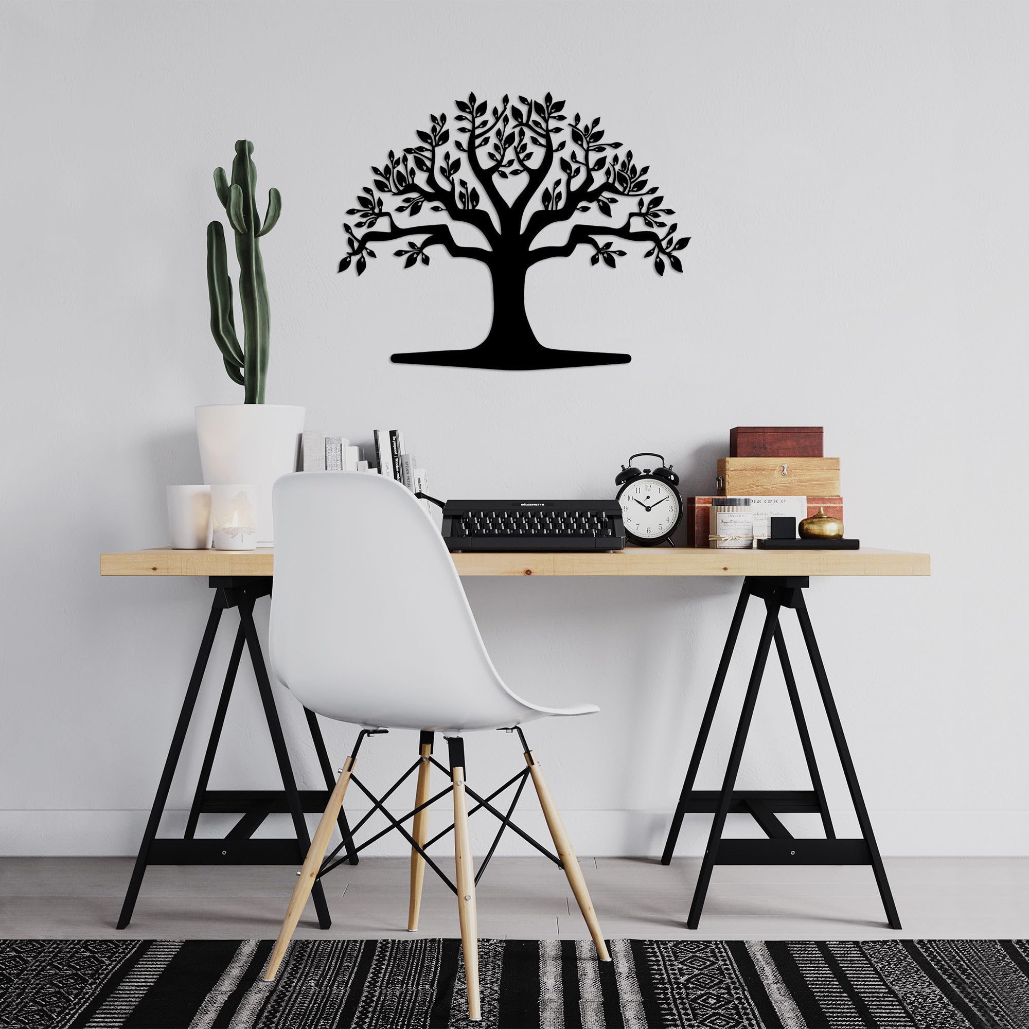 Stylish Black Decorative Metal Wall Accessory, 55 x 70 cm, 100% Metal, 1.5 cm Thickness, Perfect for Modern Home Decor & Art Display
