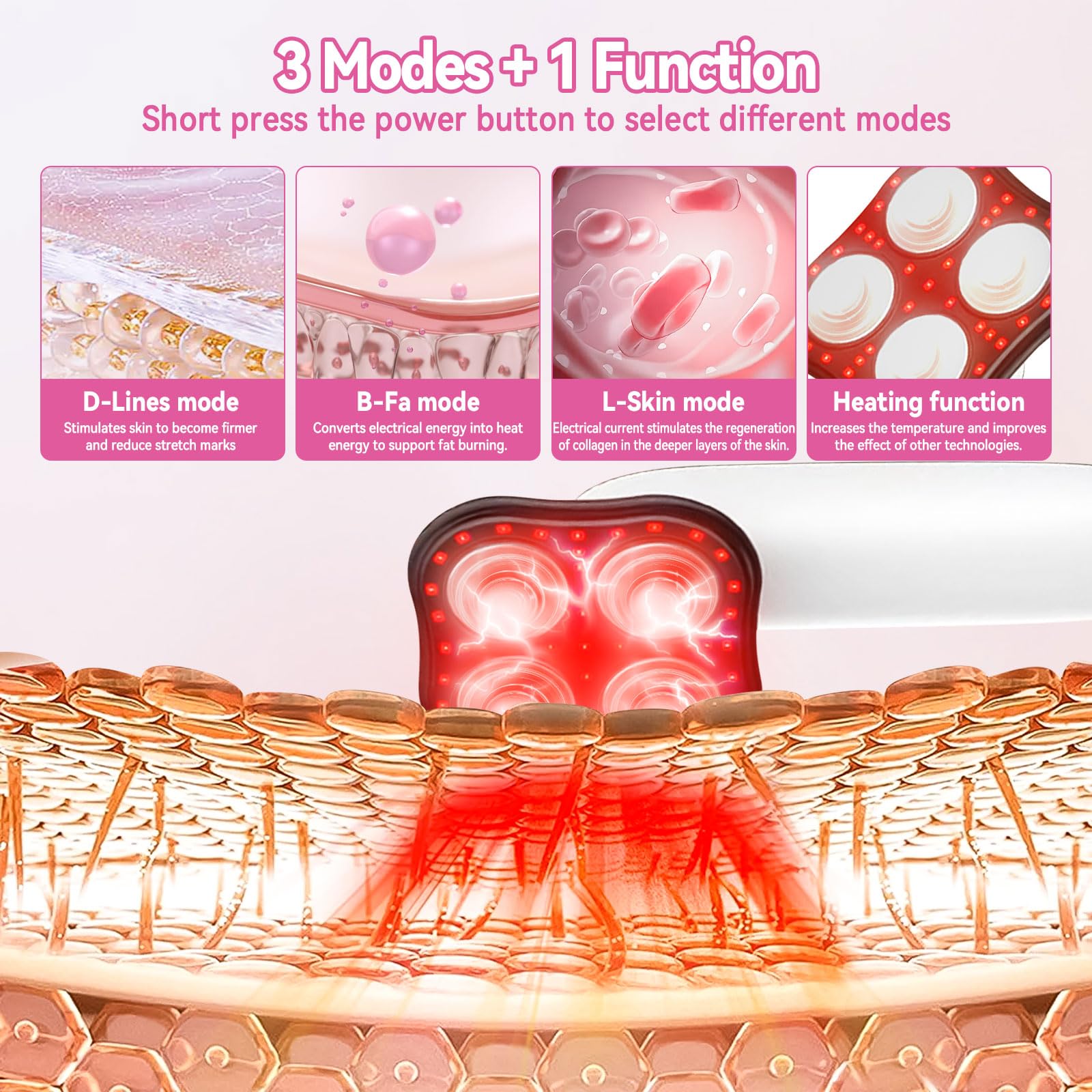 Máquina de esculpir el cuerpo, masajeador corporal mejorado, máquina inalámbrica de celulitis, luz roja para vientre, cintura, brazo, pierna y masaje, regalo para hombres y mujeres