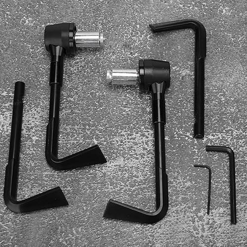 Miniatura 5 de EVGATSAUTO Protectores de palanca de motocicleta, protector de palanca de freno frontal CNC, mango de motocicleta, protector de motocicleta (negro)