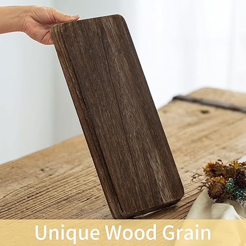 Miniatura 15 de Bandeja decorativa de madera: bandeja redonda de madera Romadedi para decoración del hogar, pequeñas bandejas rústicas para mesa de café, otomana