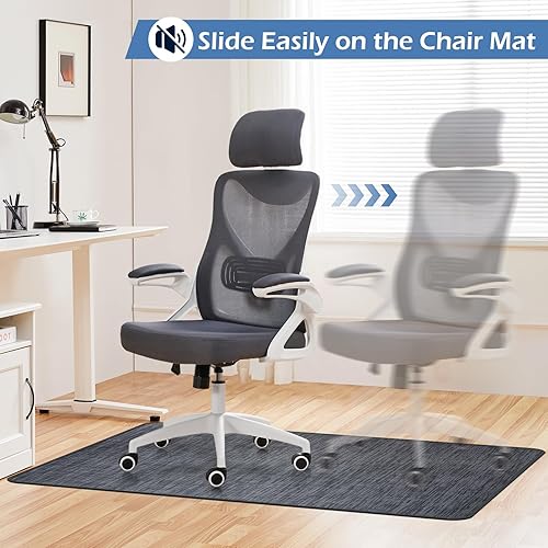 Miniatura 2 de Tapete para silla para suelo de madera dura, 36 x 48 pulgadas, alfombra para debajo del escritorio, para oficina y silla rodante, tapete grande y