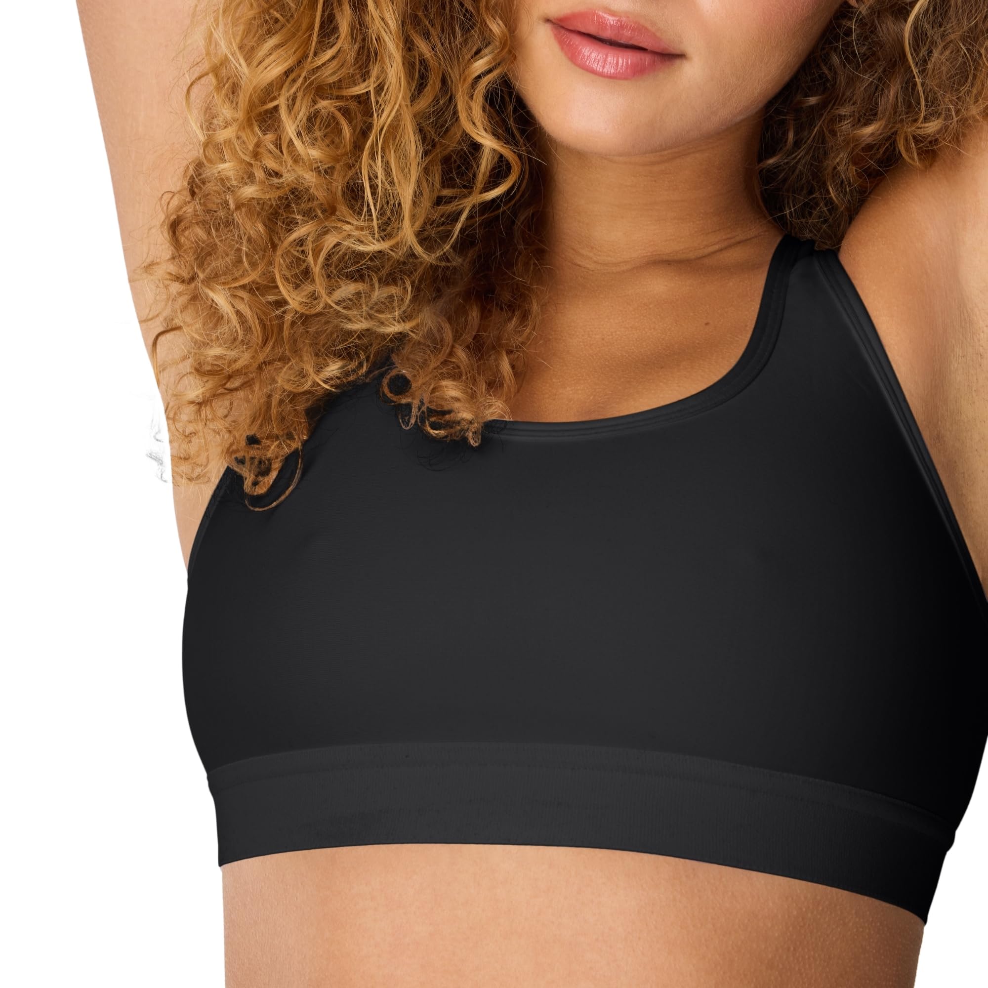 Hanes Wireless Racerback Moisture-Wicking Stretch Sports Bra with Compression Support, 1 Or 2 Pack Soutien-Gorge de Sport Femme (Lot de 1)