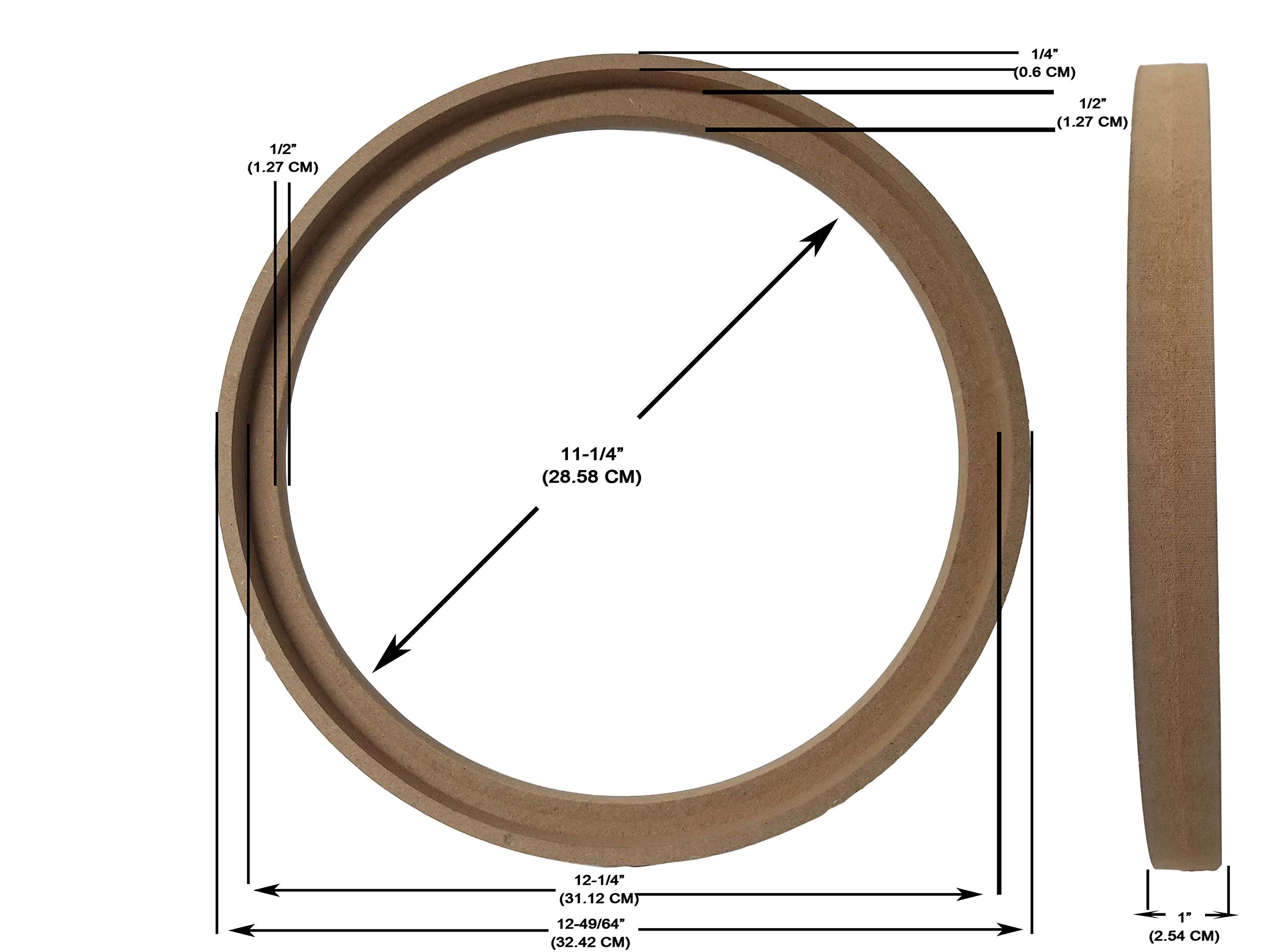2 MDF Altavoz Anillo Espaciador 6X9 Pulgadas Alfombra Madera 3/4 Fibra De Vidrio ENCLOSE RING-69CBK