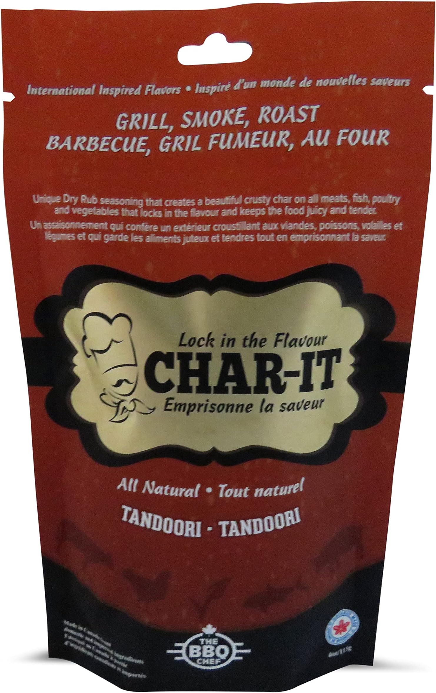 The BBQ Chef Char-it Tandoori Spice Rub, All Natural Seasoning - Pack of 2 4oz(113g) per Pack, Lock in the flavor