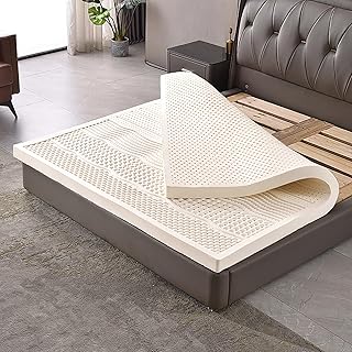 Matratze aus 100 % Naturlatex, mit abnehmbarem Bezug, mittel/weich, 7-Zonen, orthopädische Matratze, 2,5/5/7,5/10 cm dick, hypoallergene Latex-Matratze, 100 x 190 cm