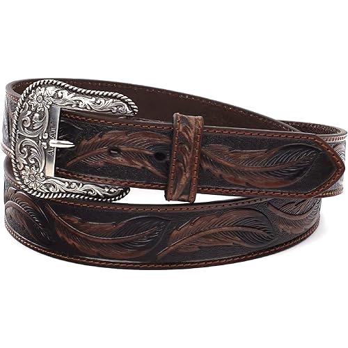 ARIAT Men's Feather Embosed Belt