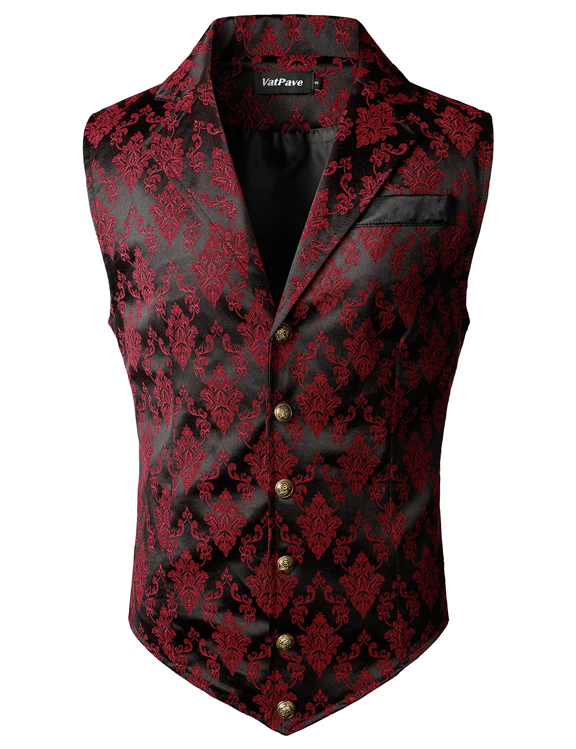 VATPAVE Mens Victorian Suit Vest Steampunk Gothic Waistcoat