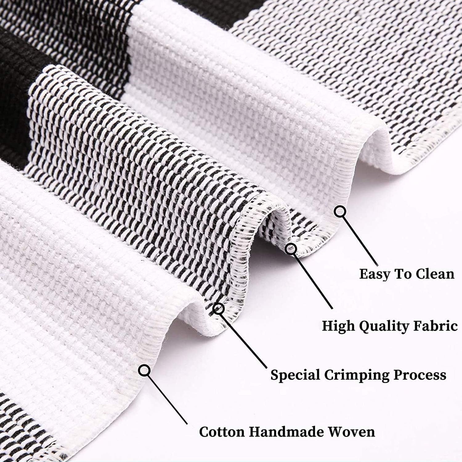 KILOCOCO 4x6 Buffalo Plaid Checkered Rug Outdoor Indoor Black and White Rugs Front Door Rug Low Pile Cotton Washable Front Porch Rugs Layered Doormats for Living Room Bedroom Kitchen Farmhouse Entry
