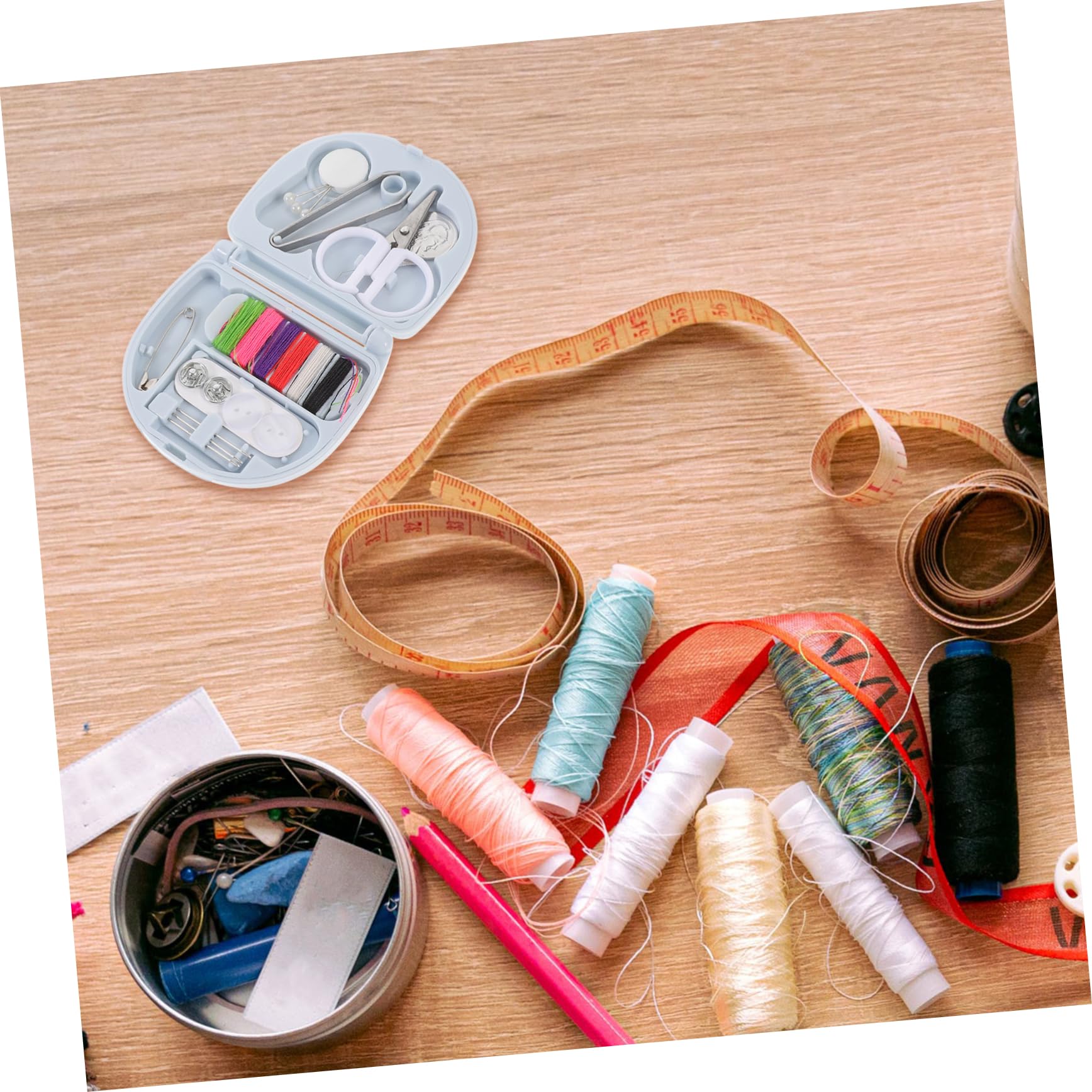 Kit da Cucito Portatile Multifunzione 8 Set Completi, per Casa