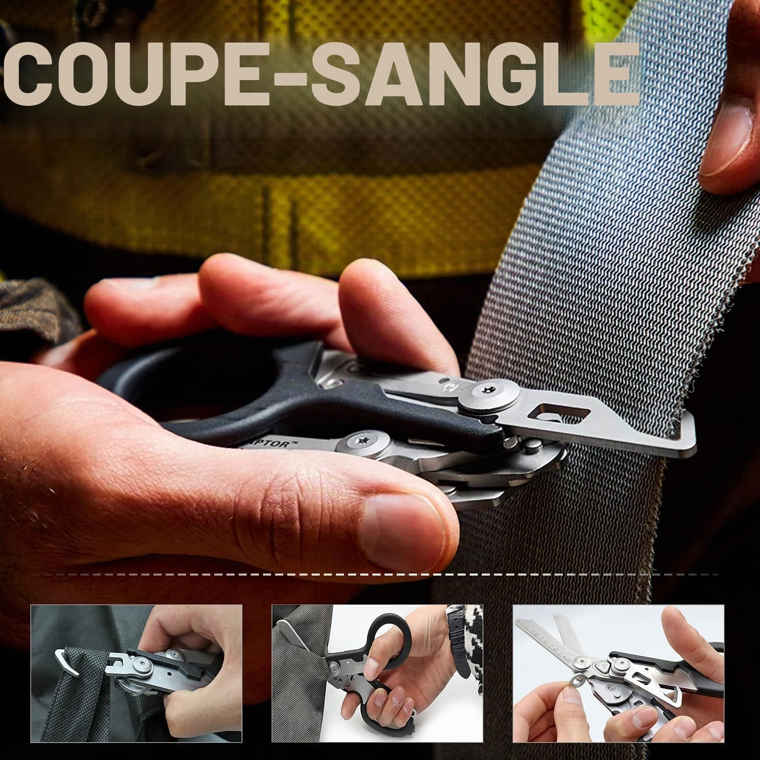 Ciseaux d'Urgence Rescue Multifonctions - Pour Bandages Médicaux, Secours et Sauvetage - Pliables pour Professionnels de la Santé
