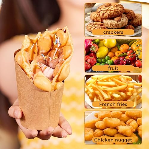Miniatura 7 de 60 soportes para papas fritas con 200 palillos de cóctel, papel kraft desechable de 12 onzas, tazas de charcutería, cajas de palomitas de maíz de