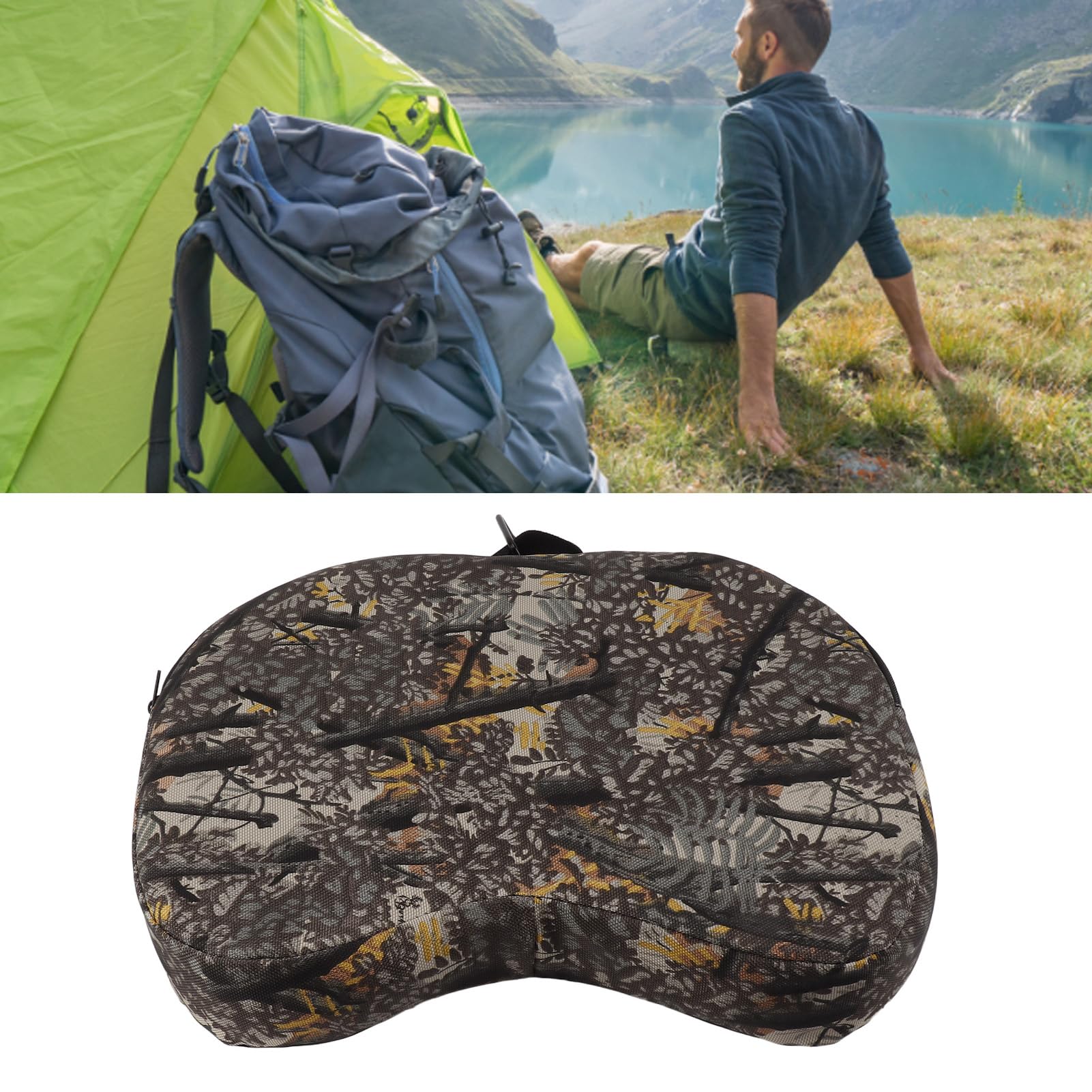 gernie Tragbares Jagd-Sitzkissen, 39,9 X 31,8 X 7,6 cm, Verdickendes Outdoor-Kissen, Konkaves Tarn-Sitzkissen für Jagd, Camping, Stadion, Outdoor-Sport, Angeln
