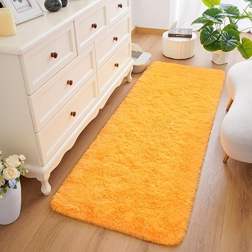 Miniatura 3 de Amearea Alfombra de pasillo peluda para dormitorio, niñas, sala de estar, 2 x 6 pies, extra suave y peluda, antideslizante, alfombra larga para